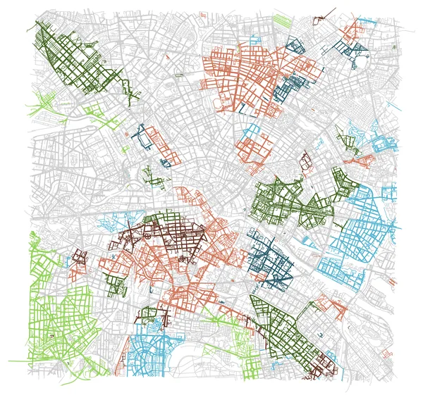 Colored street map of Berlin