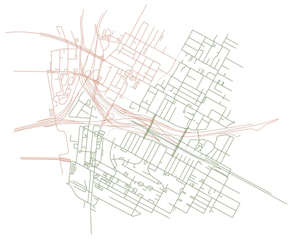Colored street map of Los Angeles