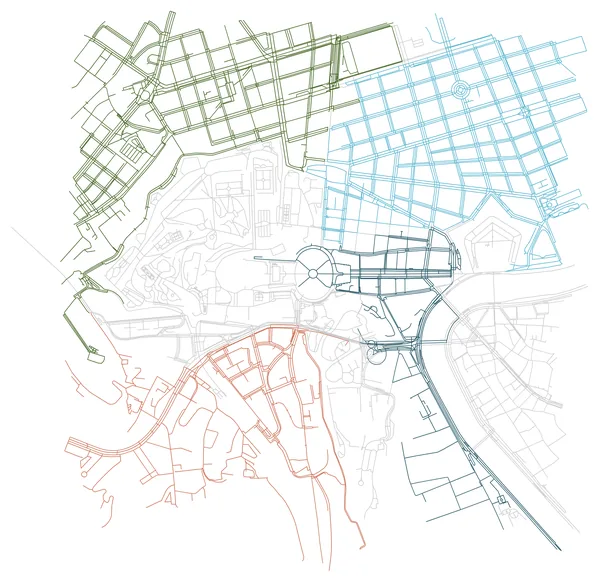 Colored street map of Vatican City