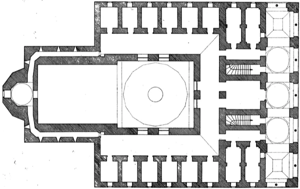 Plattegrond van de Hüdavendigar Moskee te Bursa