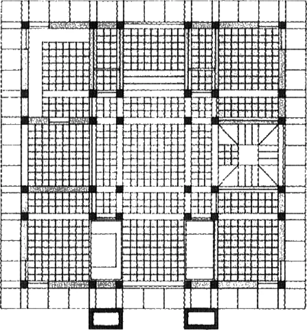Plattegrond van het huis Tonini te Torricella, van Reichlin en Reinhart