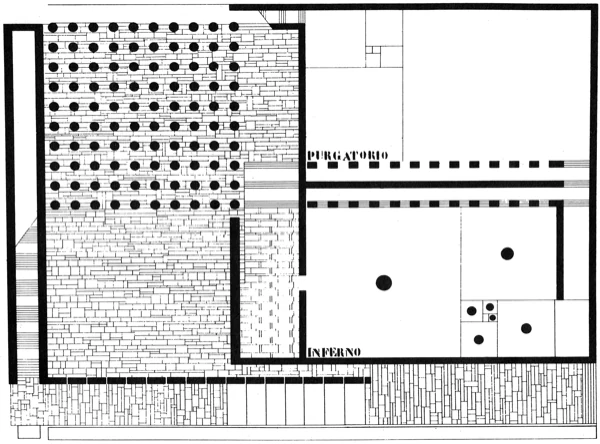 Plattegrond van Terragni’s project voor het Danteum te Rome