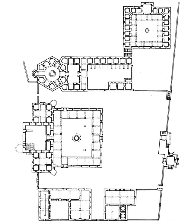 Plattegrond van het complex van Sultan Bayezid II te Edirne