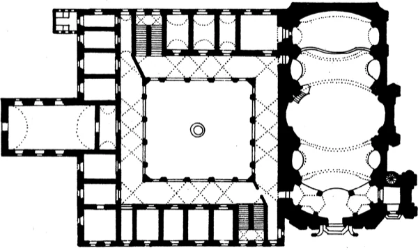 Plattegrond van het Paulanerklooster te Nová Paka