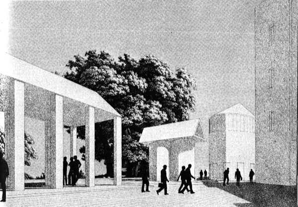 Rossi’s project voor het plein in Sannazzaro de’ Burgondi