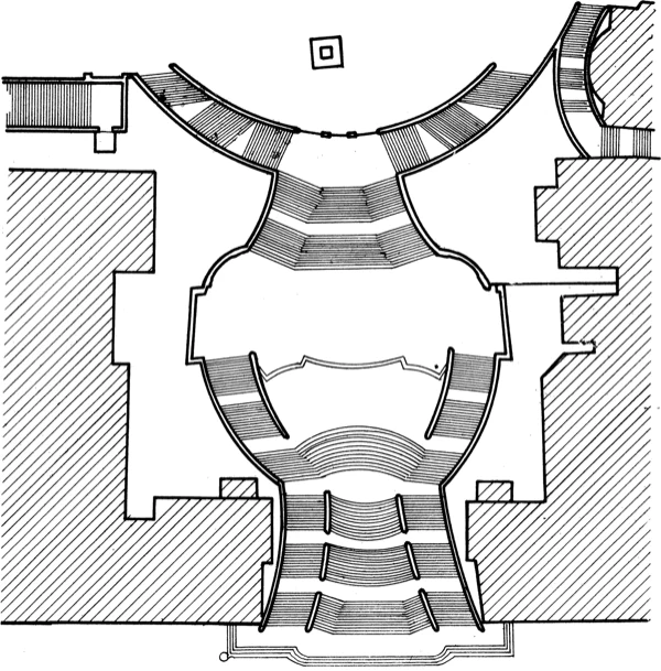 Plattegrond van de Spaanse trappen te Rome