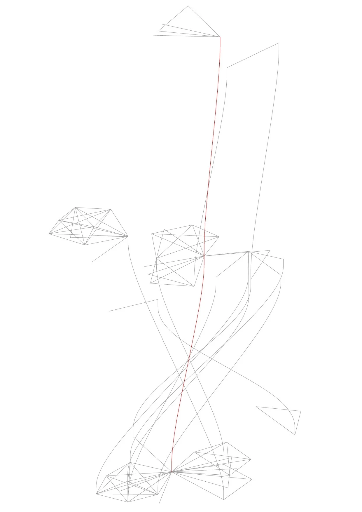 Figure 5. Self-recognition happens at this stage individually, when a reader recognizes the own identity in the red trajectory. Personal memories are strengthened during the performative act.