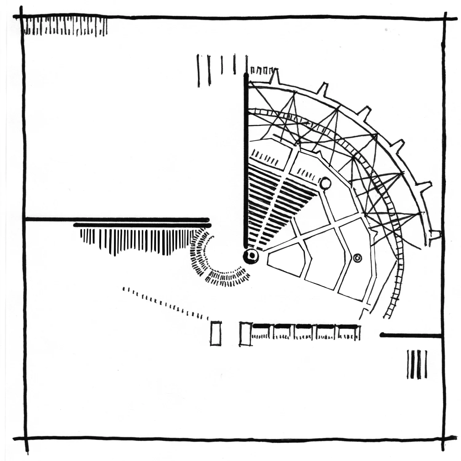 Diagramma di Reinhart della planimetria radiale della Città Analoga.